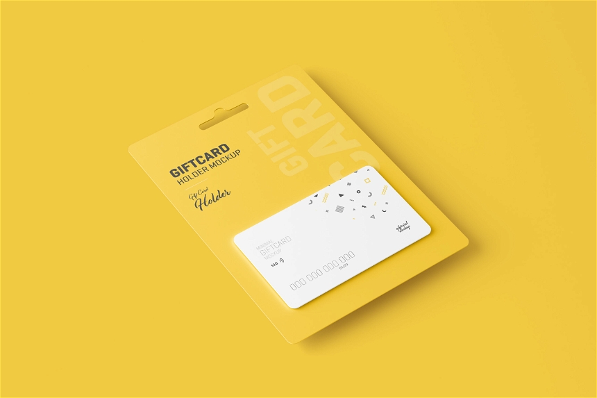 Free Gift Card Mockup With Card Holder