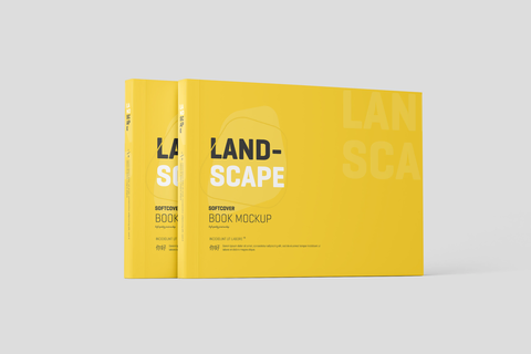Free Softcover Landscape Book Cover Mockup | Mockupnest