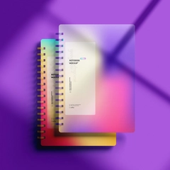 Free Spiral Notebook Mockup With Shadow Overlay