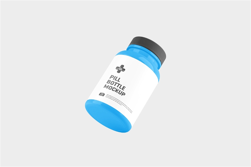 Free Pill Bottle Packaging Mockup