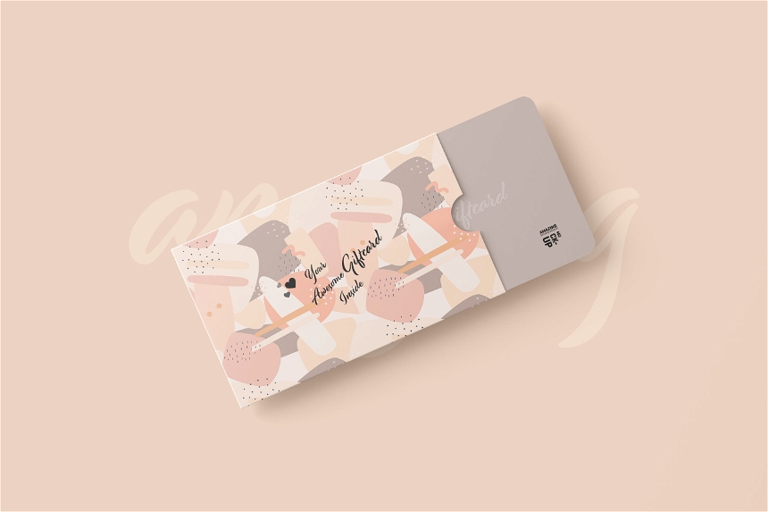Free Gift Card Mockup With Holder