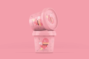Free Ice Cream Jar Packaging Mockup