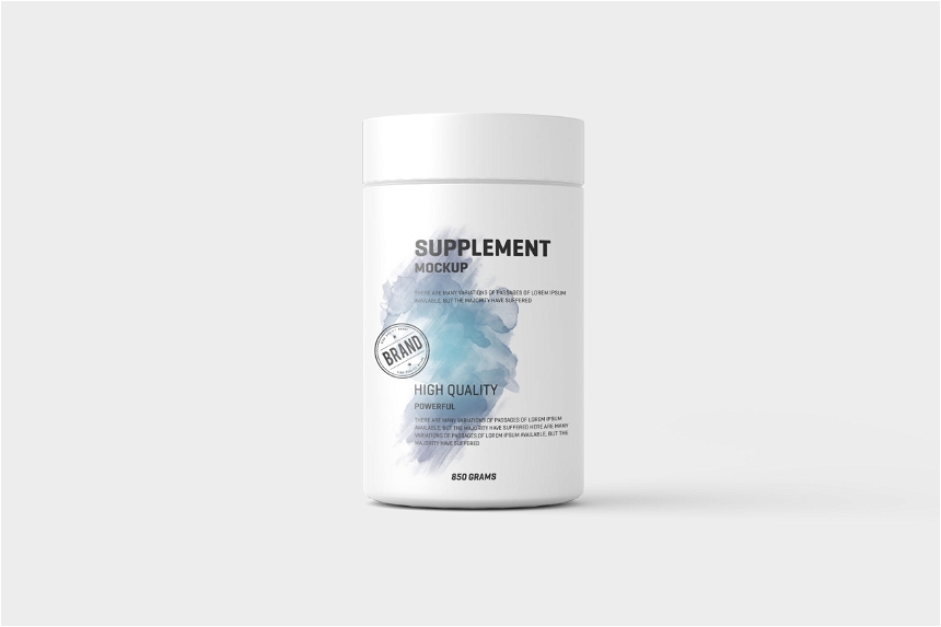 Free Supplement / Protein Jar Mockup