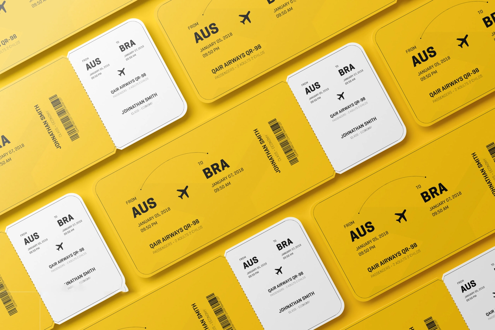 Free Round Corner Event Ticket Mockup