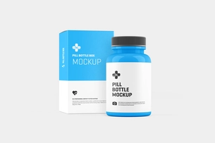 Free Pill Bottle PSD Mockup
