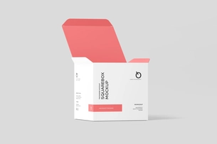Free Square Minimal Looking Box Mockup