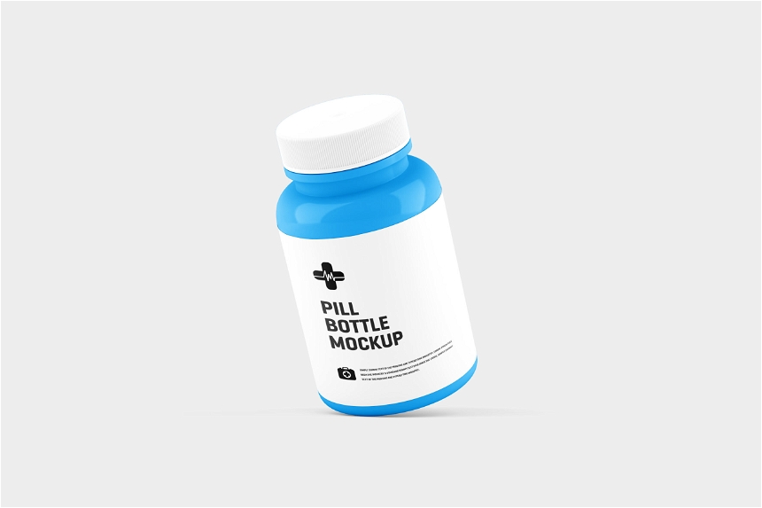 Free Pill Bottle PSD Mockup