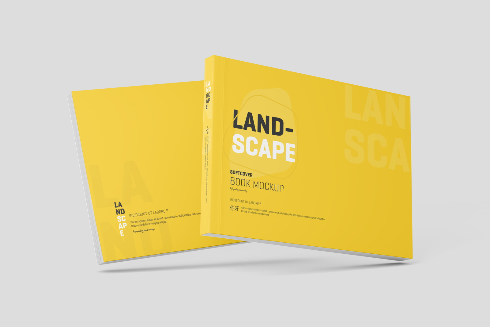 Free Softcover Landscape Book Cover Mockup | Mockupnest