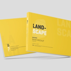 Free Softcover Landscape Book Cover Mockup
