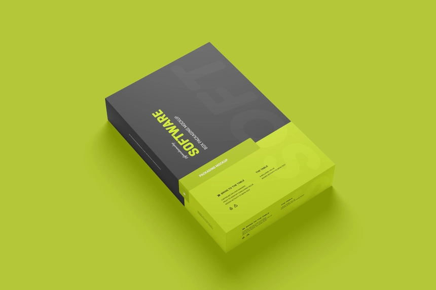 Free Software Box PSD Mockup