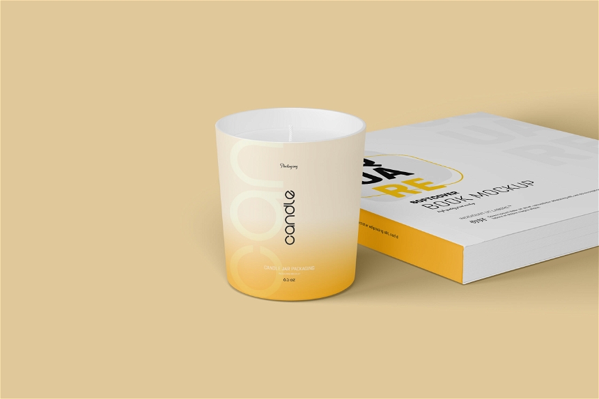 Free Candle Glass Packaging Mockup Set
