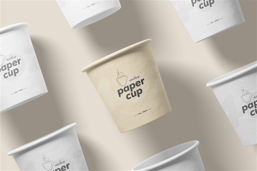 Free 4oz Paper Cup Mockup