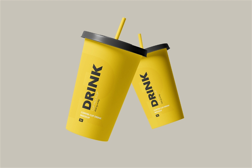 Free Drink Cup PSD Mockup