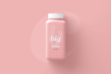 Free Long Square Pill Bottle Mockup