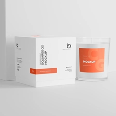Free Clean Transparent Candle Glass Mockup
