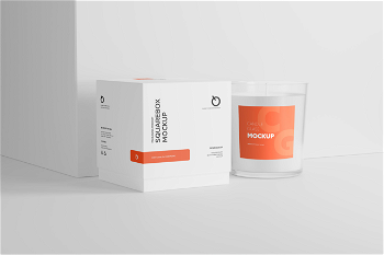 Free Clean Transparent Candle Glass Mockup