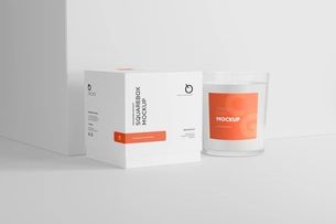 Free Clean Transparent Candle Glass Mockup