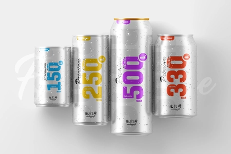 Free Multisize Beer Soda Can Mockup