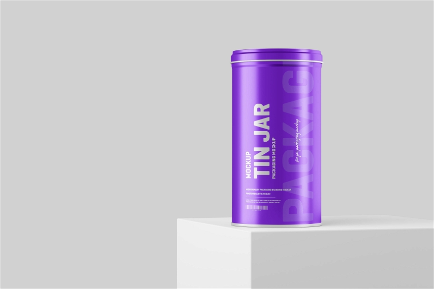 Tin Jar Packaging Mockup