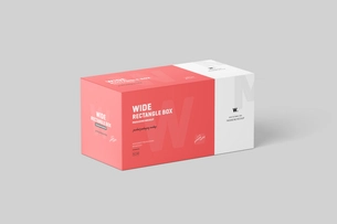 Free Wide Rectangle Box Mockup