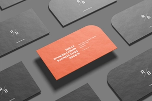 Free Single Rounded Corner Business Card Mockup