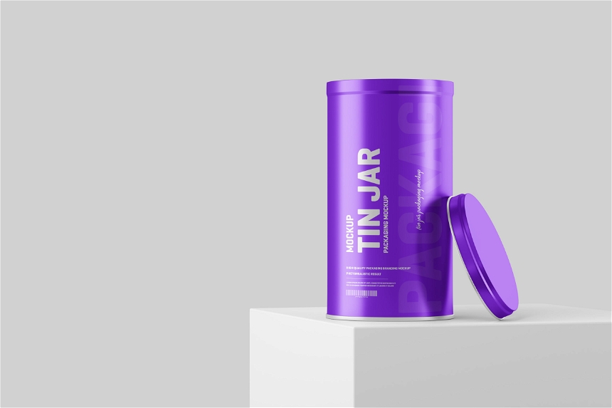 Free Tin Jar Packaging Mockup