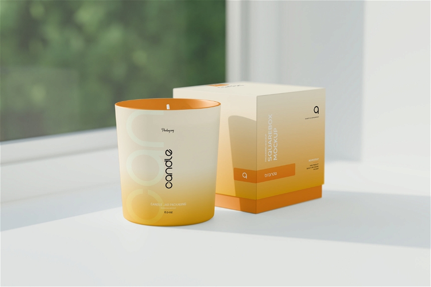 Candle Glass Packaging Mockup