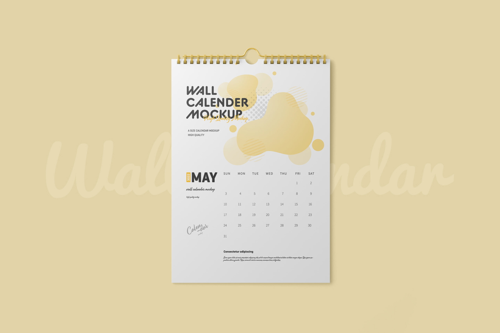 Wall Calendar Mockup | Mockupnest