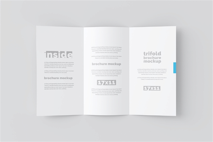 17×11 Trifold Brochure Mockup