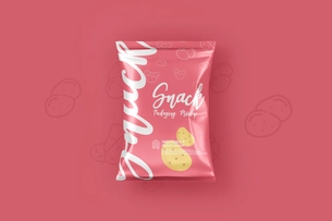 Chips Snacks Foil Pack Packaging Mockup
