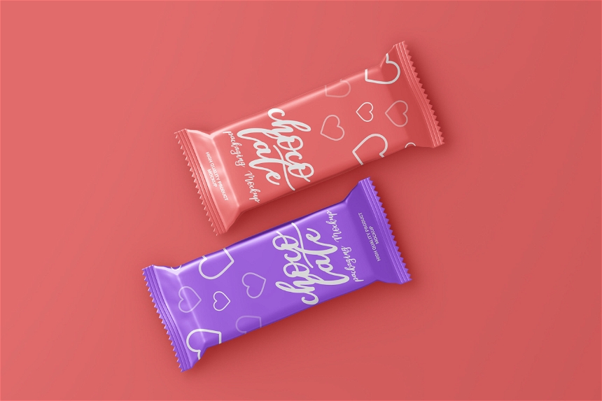 Free Chocolate Candy Bar Packaging Mockup