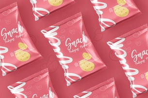 Free Chips Snacks Foil Pack Packaging Mockup