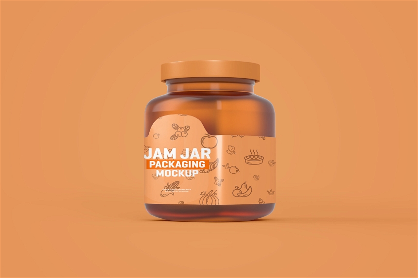 Free Jam Jar Packaging Mockup