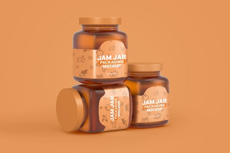 Free Jam Jar Packaging Mockup