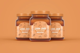 Free Jam Jar Packaging PSD Mockup