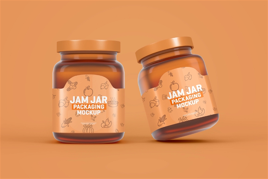 Free Jam Jar Packaging Mockup