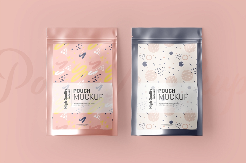 Free Stand Up Pouch PSD Mockup