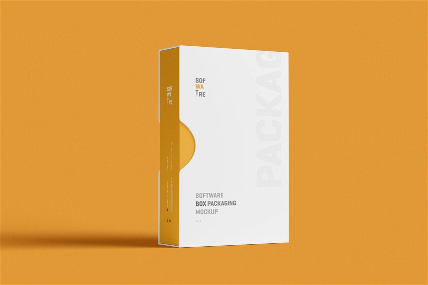Free Software Box Mockup With Slip Case