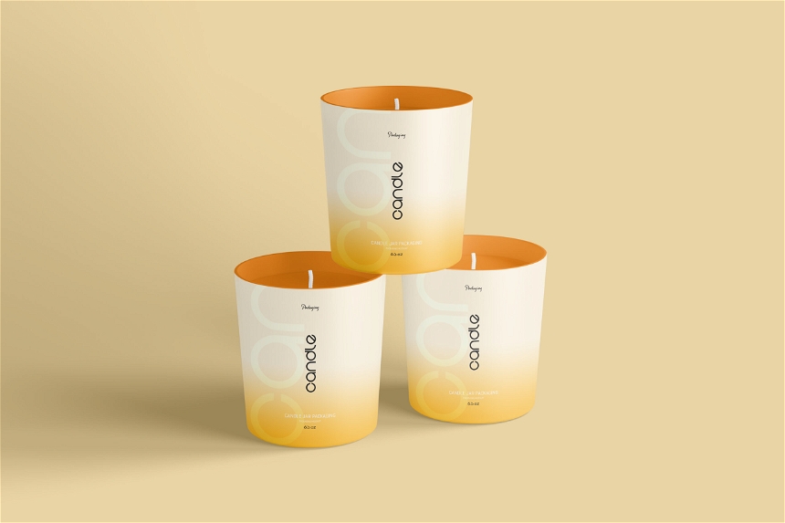Free Candle Glass Packaging Mockup