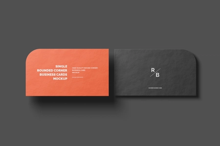 Single Round Corner Business Card Mockup