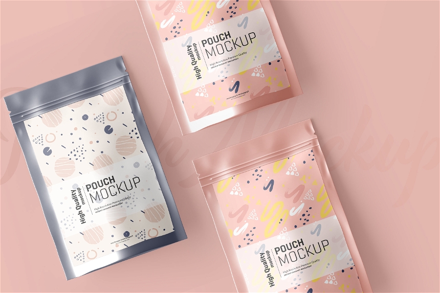 Free Stand Up Pouch PSD Mockup