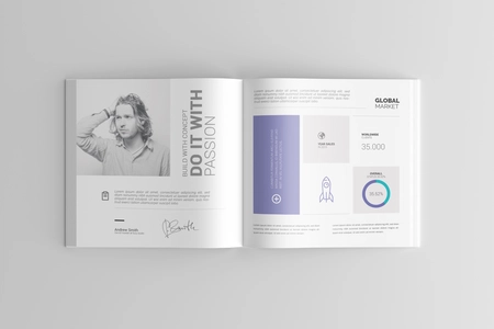 Free Square Book PSD Mockup