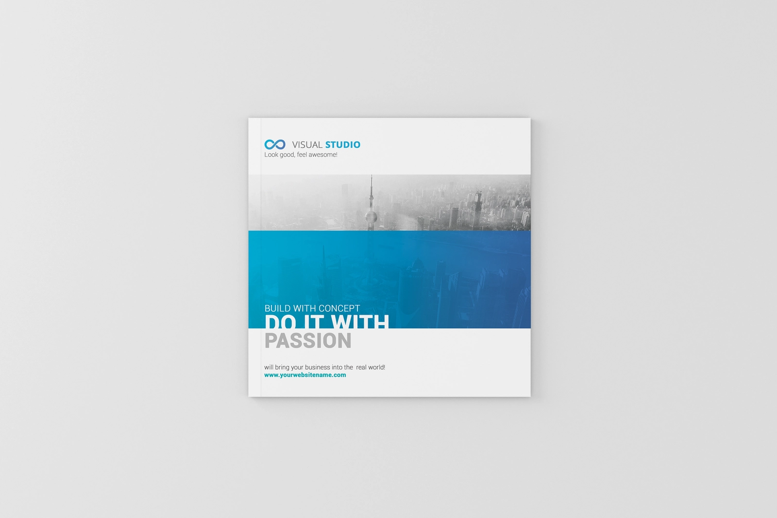 Free Square Magazine Brochure PSD Mockup