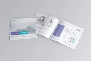 Free Square Brochure Catalog Mockup