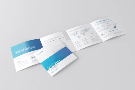 Square 4-Fold Brochure Mockup