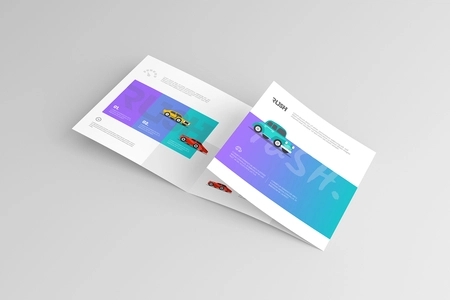 Square Trifold Brochure Mockup