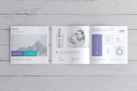 Square Brochure Catalog Mockup