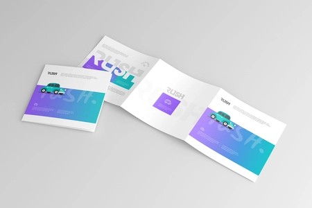 Free Square Trifold Brochure Mockup