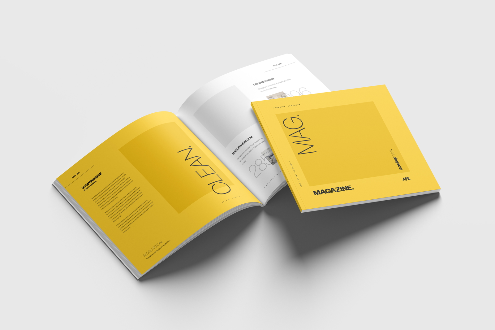 Free Square Magazine Mockup | Mockupnest