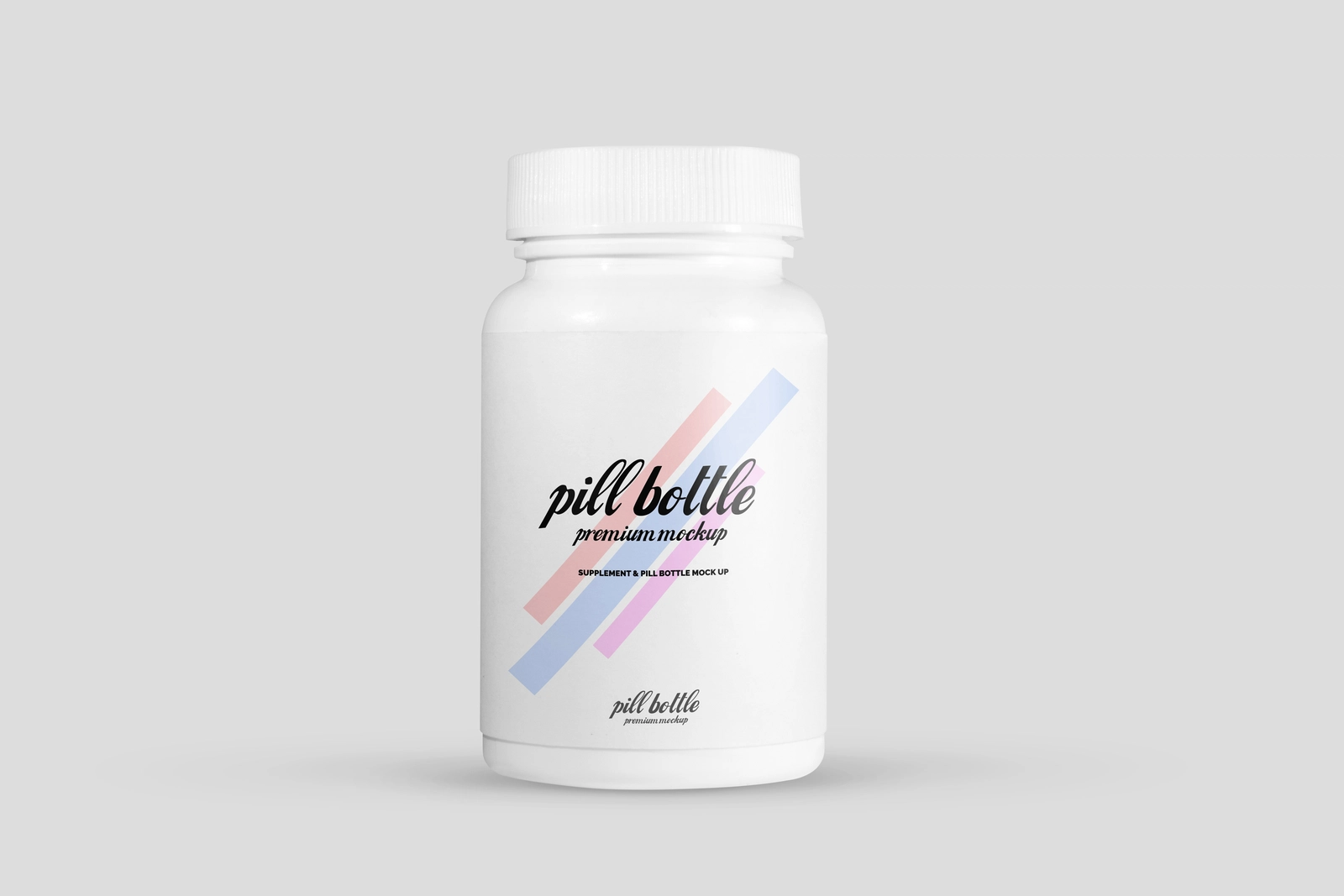 Free Supplement Pill Bottle Mockup